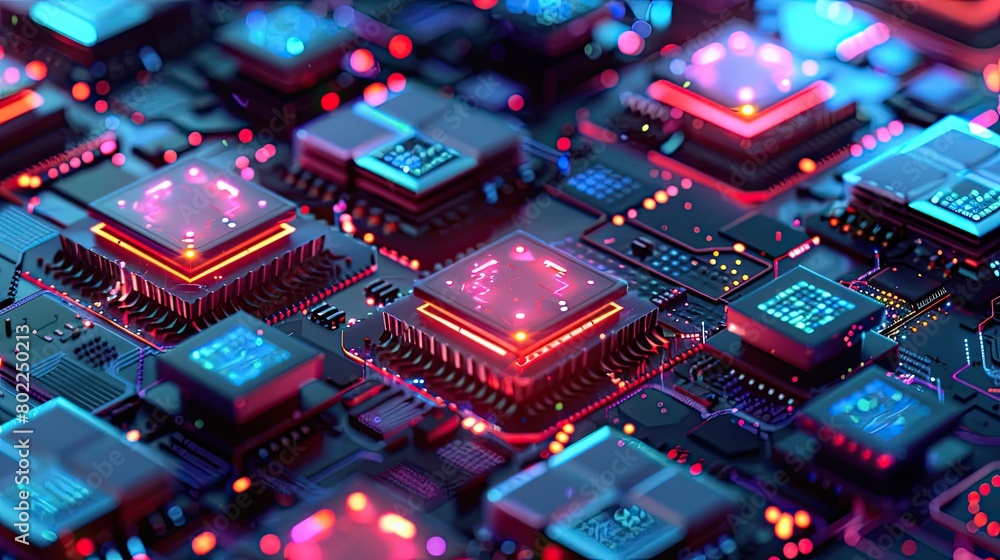 Poster the image shows a close-up of a computer chip