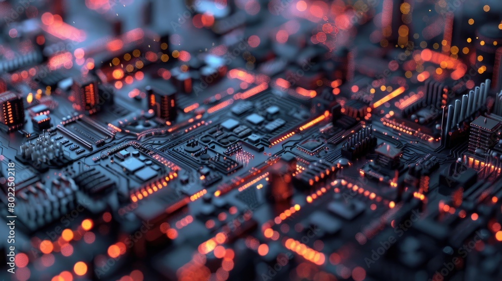 Poster the image shows a close-up of a computer circuit board