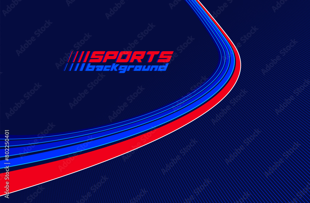 Poster sports background vector abstract lines in 3d dimensional rotation, dark red and blue dynamic layout