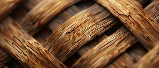 Macro shot of wood fibers intertwined, illustrating the strength and quality of engineered wood products