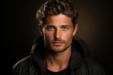 Fototapeta premium A portrait of young man with smiling face