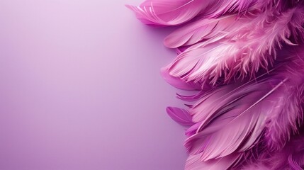 Mardi Gras Feathers on Purple Background with Copy Space for Design