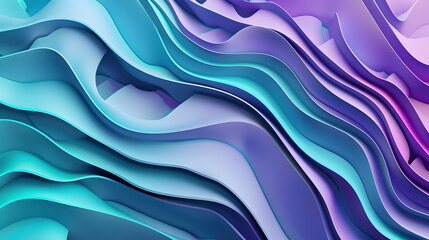 Contemporary, Violet and Turquoise Surface with Curves. Gradient 3D Background background....