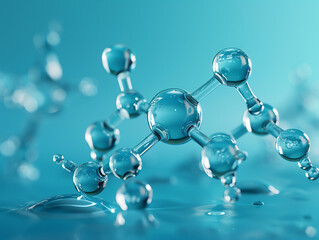
Heavy water molecules enriched with deuterium are visualized in a striking 3D format illustrating the density and unique characteristics essential to advanced scientific studies. Generative ai.