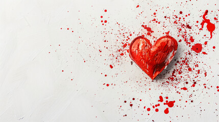 Drawn heart on white background. Valentines Day 