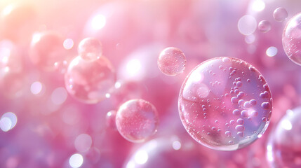 bubble and molecule background for cosmetics product.