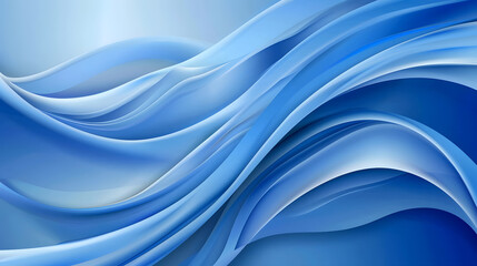 abstract blue wavy business style background. Generative AI.