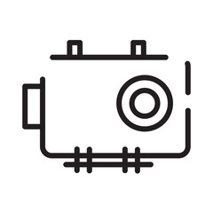 Camera Case Dive Line Icon