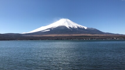 Fototapeta premium Mount Fuji photo taken next to Lake Yamanaka