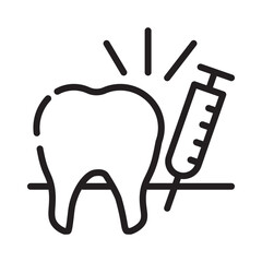 Care Dental Injection Line Icon