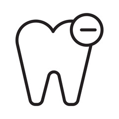 Care Dental Minus Line Icon