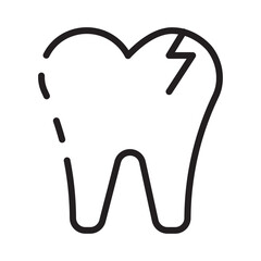 Fototapeta premium Ache Dental Tooth Line Icon