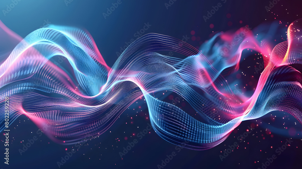 Poster abstract wave element for design. digital frequency track equalizer. generative ai.