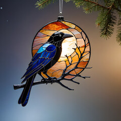 christmas card with bird