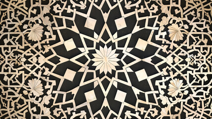A geometric pattern inspired by the intricate designs of the Alhambra Palace. - obrazy, fototapety, plakaty