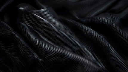 Black nylon fabric pattern texture background. Generative AI.