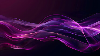 Black purple pink smooth gradient glowing color wave Background. Generative AI.