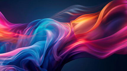 Behold the breathtaking fusion of vibrant hues, flowing together to shape an enchanting gradient wave.