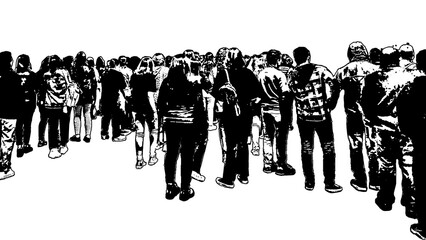 Back view shot crowd isolated graphic © DFLC