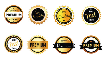 collection of elegant black and golden design elements - shields, labels, seals, banners, badges, scrolls and ornaments © Cre8iveVector