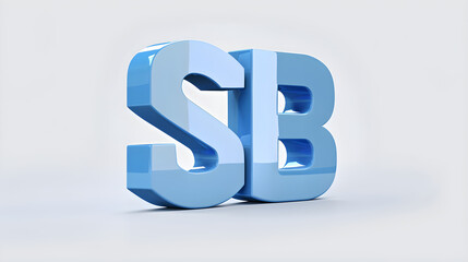 Bold Blue 'SB' Letters Displayed on a Plain White Background