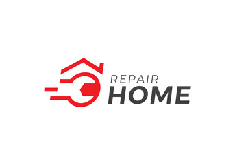 simple home repair logo design vector