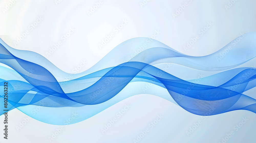 Poster blue wavy lines vector banner. abstract banner template with blue lines. abstract illustration of ve