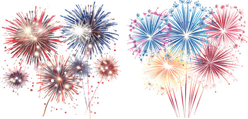 Festive fireworks vector illustration