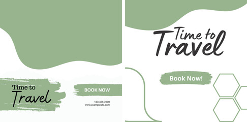 Traveling social media post banner template design, Tour travel holiday tourism marketing social media post