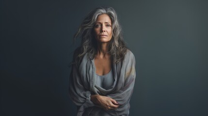 Depressed sad mid age woman alone at home, upset insecure vulnerable woman feeling frustrated powerless anxious suffer from anxiety and depression.