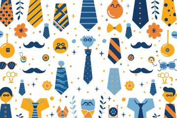 Father's day card featuring a vibrant tie design.