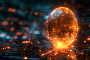 cyber egg, the concept of the birth of artificial intelligence