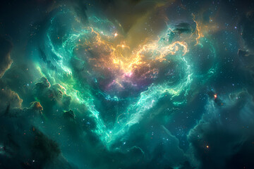 Enchanting Heart Shaped Nebula Illuminates Cosmic Infinity