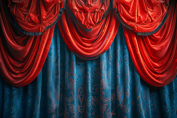 Luxurious Red Velvet Theater Curtains with Elegant Drapes