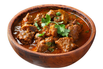 Indian Rogan Josh Curry with Lamb, Isolated on a Transparent Background