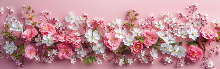 Vibrant Spring Blooms on Delicate Paper Background