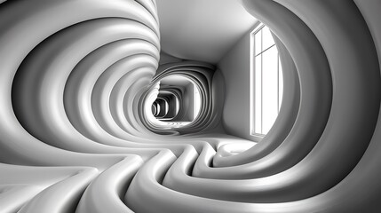 Fototapeta premium Experience an optical illusion that alters spatial perception, where geometric lines and angles are designed to create the effect of expanding and contracting spaces.