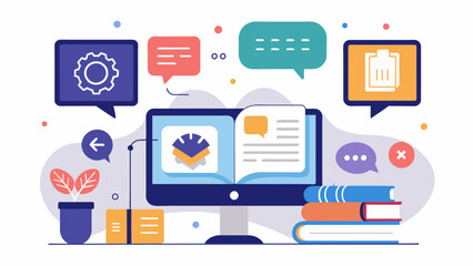 A personalized digital learning platform that incorporates specific accommodations for neurodivergent students such as texttospeech and adjustable. Vector illustration