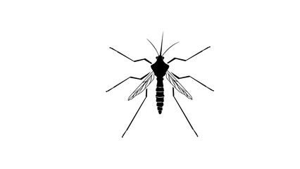 Mosquitoes emblem, black isolated silhouette