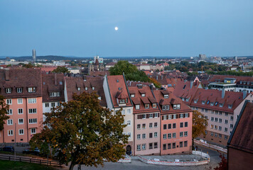 View of the evening old town of Nuremberg Germany