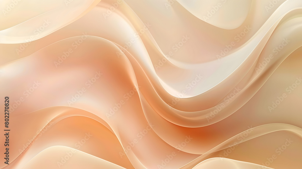 Aufkleber light beige smooth gradient glowing color wave background. generative ai.