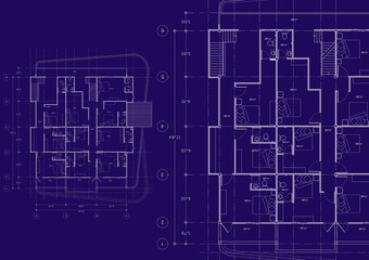 Floor plan designed building on the drawing.