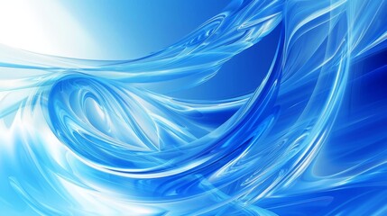 Abstract blue background with flowing waves and light, creating an elegant and modern design for digital or print applications