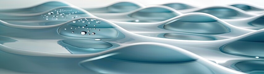 Enchanting abstract background the beauty of white and turquoise hues in fluid form