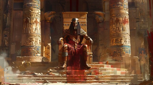 Egyptian Pharaoh Statue in Temple