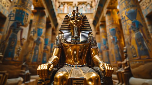 Egyptian Pharaoh Statue in Temple