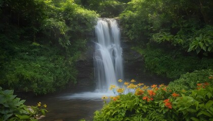 a close up photograph of a cascading waterfall sur upscaled 3