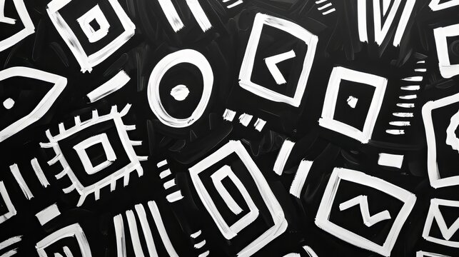 Afro Beats Tribal pattern in Black And White