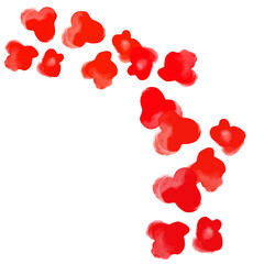 red hearts on white background