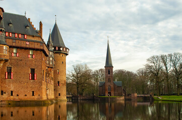 Fototapeta premium Medieval Castle de Haar in Haarzuilens, Holland